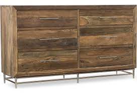This polished wood is usually from old barns, workshops, and warehouses that have torn and have gone down into pieces. Hooker Furniture L Usine 5950 90002 Mwd Reclaimed Wood Dresser With Six Drawers Dunk Bright Furniture Dressers