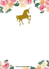 Blank Birthday Invitation Card Template Free Download Free Printable Golden Unicorn Birthday Invitation Template Free Invitation Tem Unicorn Invitations Unicorn Birthday Invitations Printable Unicorn Invitations