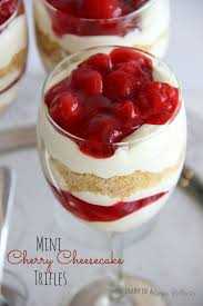 Mini Cherry Cheesecake Trifles Recipe Desserts Mini Cherry Cheesecakes Trifle Recipe