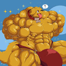 Muscular golden retriever
