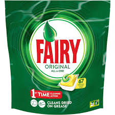 Gift bags & greeting cards; Fairy Dishwasher Tablets All In One Lemon 67 Capsules Woolworths