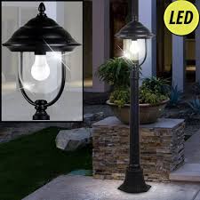 Led Alu Aussen Standleuchte Laterne Schwarz