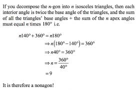 All regular polygons are equiangular, therefore, we can find the measure of each. Each Of The Interior Angles Of A Regular Polygon Is 140 Calculate The Sum Of All The Interior Angles Of The Polygon The Ratio Of An External Angle And An Internal