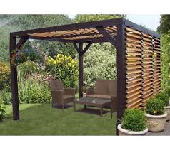 Habrita Pergola Carport Ombra Bois 3 93x3 10 M Avec Lames Orientables En Bois Sur Le Cote Et Sur Le Toit Au Meilleur P Auvent Bois Pergola Pergola Bois