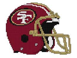 1.93 x 3.64 inches or 4.90 x 9.25 cm. Counted Cross Stitch Pattern San Francisco 49ers Helmet The Cross Stitch Guy