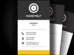 Portrait of handyman holding his business card isolated on white background. Handyman Free Business Card Design Modern Look