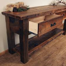Old Sawmill Timber Frame Sofa Table Wood Sofa Table Diy Sofa Table Sofa Table With Drawers