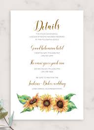 Maybe you would like to learn more about one of these? Download Printable Simple Sunflower Wedding Details Card Pdf