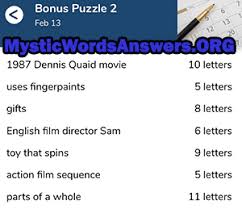 Below is a list of words related to another word. 1987 Dennis Quaid Movie 10 Letters 7 Little Words