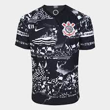 Com visual clássico, a camisa titular do corinthians para 2020, fabricada pela nike, celebra os 30 anos da primeira grande conquista do timão. Camisa Corinthians Iii Invasoes 19 20 Torcedor S NÂº Nike Masculina Preto Branco Netshoes