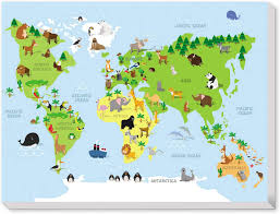On this page you can see world map coloring page with countries and and print them. Amazon Com Texture Of Dreams Kids Zoo Animal World Map Print Wall Art Canvas Children Educational Developmental Fun Animal Map Of The World Baby Room Design Nursery Decor Large Canvas Prints 18 X