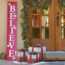 If you're decorating your walls for christmas, consider this quirky idea: The Holiday Aisle Believe Sign Wall Decor Christmas Signs Wood Christmas Porch Decor Christmas Lights