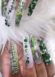 55 Gorgeous Money Nail Art Designs Make You Rich In 2020 Ballerina Acrylic Nails Swag Nails Neon Nails