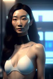 Lexica - AI, humanoid girl, pretty!!!!! , full view,Asian,nude, face of  Maggie Cheung , in a laboratory , trending on artstation, 4k, Unreal Engine  5...