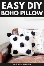 Make This Super Easy Boho Chic Pom Pom Pillow For Only 3 Diypillow Diyhomedecor Homedecor Thrift Store Furniture Makeover Diy Pillows Easy Diy