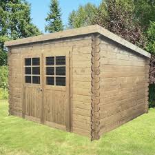 L'abri de jardin en résine premium 66 monopente est la solution parfaite pour stocker son matériel de plein air qu'il s'agisse de sa tondeuse, ses vélos ou encore de ses outils de jardinage. Abri De Jardin 7 09m Bois Fsc 28mm Riom Toit Monopente Solid