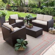 4 Pc Patio Furniture Dining Set 2 Chairs Loveseat Coffee Table Patio Furniture Dining Set Patio Furnishings Outdoor Patio Furniture