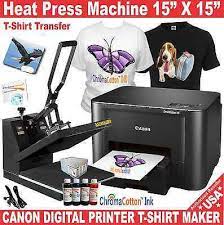 Heat Press 15x15 Transfer Sublimation Canon Printer T Shirt Maker Start Pak Ebay