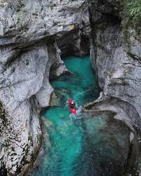 Kayaking On Emerald Green Soca River Kajak