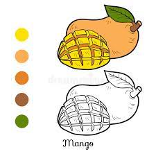 Livre De Coloriage Pour Des Enfants Fruits Et Legumes Mangue Illustration De Vecteur Illustration Du Fruit Colorless 61808961