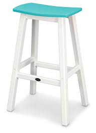 Polywood Emerson All Weather Bar Stool Turquoise White Weather Bar Bar Stools Polywood Outdoor Furniture