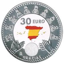 Moneda conmemorativa 30 euros 2014 felipe vi. Espana Numismatica Flores