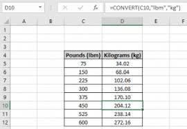 How To Convert Pounds To Kilograms In Excel
