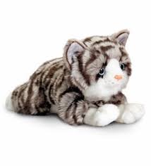 Keel Toys Pluschtier Grau Getigert Katze Jade Kuscheltier Liegend Ca 30 Cm Kuscheltier Katze Grau Getigerte Katzen Tiger Kuscheltier