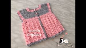 Tig Isi Bebek Yelegi Pembe Gri Renk Uyumu Sahane Youtube Baby Knitting Patterns Tig Isleri Tig Isi Bebek