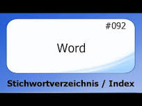 Word #092 Stichwortverzeichnis / Index [deutsch] HD