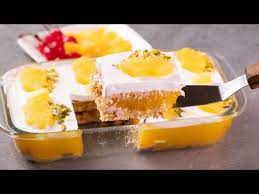 Pineapple Pudding Slice Dessert No Bake Biscuit Cake Recipe Eggless Dessert N Oven Youtube Desserts Fruity Desserts Dessert Recipes Easy