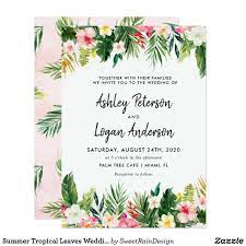 Summer Tropical Leaves Wedding Invitation Card Zazzle Com In 2021 Wedding Invitation Cards Wedding Invitations Leaves Wedding Invitations