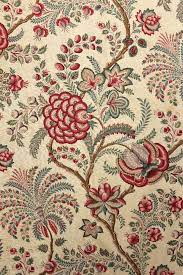 The indienne fabric illustrates flowers and exotic fruits growing on leafy branches. Antique French Block Printed Indienne Fabric Material Lovely Printed C1860 1880 Antiques Indian Block Print Fabric Victorian Fabric Patterns Victorian Fabric