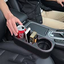 Amazon Com Iokone Coin Side Pocket Console Side Pocket Leather Cover Car Cup Holder Auto Front Seat Organizer Cell Mobil In 2020 Car Cup Holder Car Gadgets Car Covers