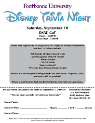 Name your team after its favorite disney character. Fontbonnefriday Disney Trivia Night Fontbonne University Center For Leadership And Community Engagement Activities Blog