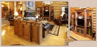 The Dramatic Main Floor Living Room Is Enhanced With Several Showplace Furniture Creations The Custom Room Divider Echoes The Woo Log Wall New Homes Cabinetry