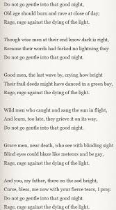 Dylan Thomas Poem From Interstellar Dying Of The Light Poems Words