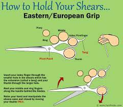 You don't have to cut all of the hair to the same length. How To Hold Your Haircutting Shears With The Eastern Or European Grip Method