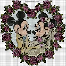 Schema Punto Croce Topolino E Minnie Sposi Disney Cross Stitch Cross Stitch Cross Stitch Love