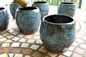 Shop for stemless wine glasses monogrammed online at target. Amazon Com Hand Thrown Pottery Stemless Wine Glass In Slate Blue Handmade In North Carolina Handmade