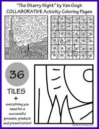 The Starry Night By Van Gogh Collaborative Activity Colo Collaborative Art Projects For Kids Collaborative Art Collaborative Art Projects