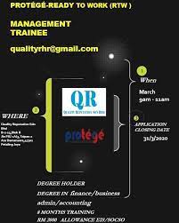 Is a sendirian berhad company. Dear Graduates We Have Good News Quality Reputation Sdn Bhd Is Currently Looking For Protege Rtw Trainee To Be Part Of Their Company Hurry Up And Send Your Resume To Qualityrhr Gmail Com
