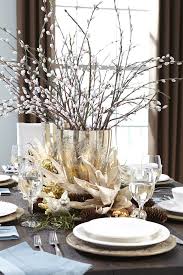 Pretty Chic Thanksgiving Tablescapes Ideas Using Branches And Silve Christmas Dining Table Christmas Table Centerpieces Christmas Table Decorations Centerpiece