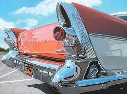 Realistic Old Polished Cars Paintings Classic Cars Muscle Car Painting Vintage Cars