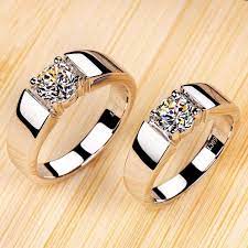 Couples Rings 0 85ct Lab Grown Nscd Diamond Male Ring And 0 6ct Female Ring Fashion Wedding Rings Diamond Wedding Jewelry Fashion Rings Engagement Rings Couple