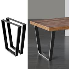 Probably the most striking thing about these tables is the contrast between its white tabletop and the metal legs with wood grain finishing. 2 X Table Legs Dining Coffee Desk Trapezoid Rust Resistant Metal Non Slip Pads Ebay