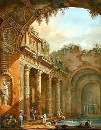 Interior Of A Bath Painting By Charles Louis Clerisseau Reproduction 1st Art Gallery Architecture Painting Classical Art Art Gallery