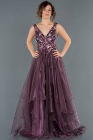 Lavanta Cicek Islemeli Sirt Dekolteli Organze Abiye Abu1351 The Dress Uzun Elbise Balo Elbiseleri