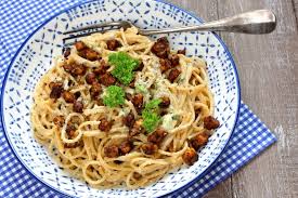 Vegane Spaghetti Carbonara Mit Tempeh Leckeres Essen Rezepte Tempeh