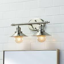 Home Decorators Collection Glenhurst 2 Light Brushed Nickel Retro Vanity Light With Metal Shades Hd 8002 Bn The Home Depot